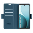 Puzdro pre Oppo Reno 14 F / 14 FS, ERBORD Glossy Litchi, flipová peňaženka, modré