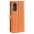 Klapkové puzdro pre Oppo Reno8 T 4G, Wallet Zipper Pocket, oranžové