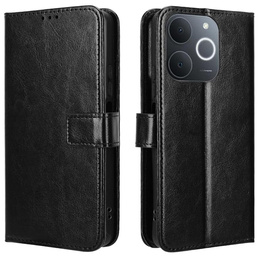 Klapkové puzdro pre Realme Note 70T 4G, Crazy Horse Wallet, čierne