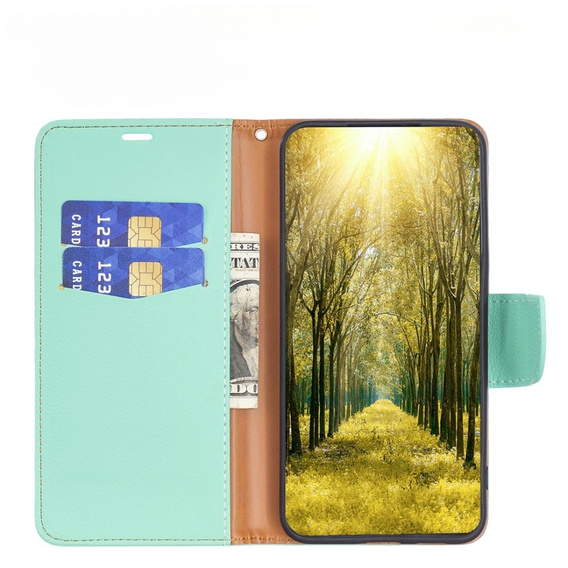 Klapkové puzdro pre Samsung Galaxy A54 5G, Wallet Litchi Magnet, zelený