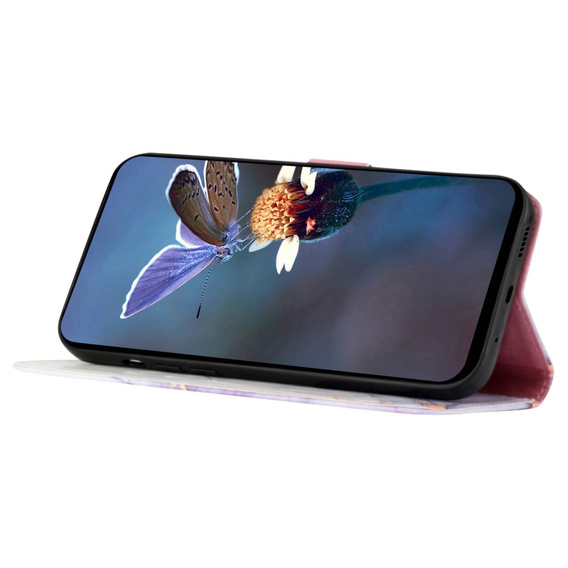 Klapkové puzdro pre Xiaomi Redmi Note 13 Pro 4G / Xiaomi Redmi Note 14S / Xiaomi Poco M6 Pro 4G, Wallet, Marble fialové