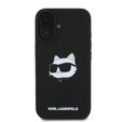 Silikónové puzdro Karl Lagerfeld s potlačou hlavy Choupette pre iPhone 16