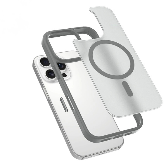 ERBORD puzdro s MagSafe pre iPhone 16 Pro, Matte Case, aktívne tlačidlo, matná / titánovo šedá