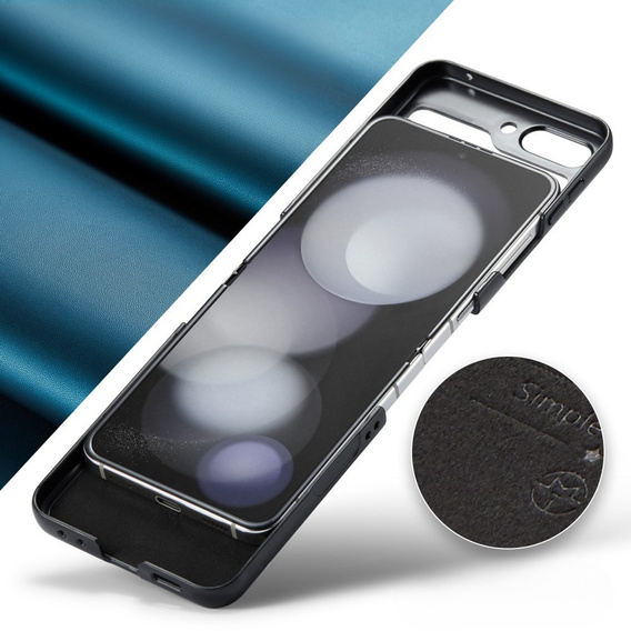 Puzdro pre Samsung Galaxy Z Flip7 FE / Z Flip6, CASEME Litchi Leather, modré
