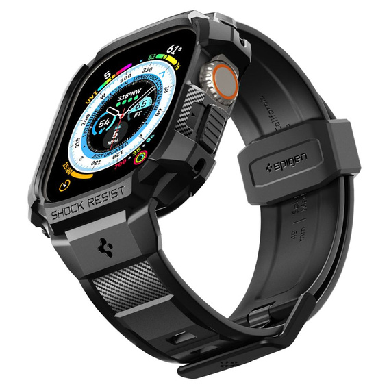 Pasek z etui Spigen do Apple Watch Ultra 49mm, Rugged Armor Pro, Czarny
