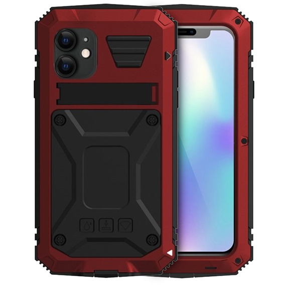 Obrnené puzdro pre iPhone 11, R-JUST, červené / čierne