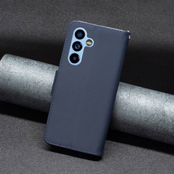Klapkové puzdro pre Samsung Galaxy A54 5G, Wallet Litchi Magnet, tmavomodré