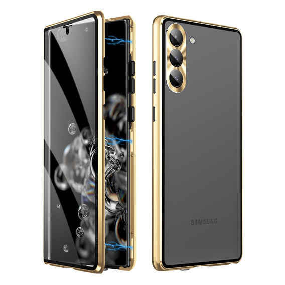 Puzdro pre Samsung Galaxy S23 Plus, Magnetic Dual Glass, zlaté