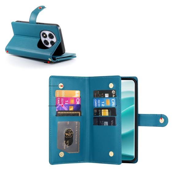 Klapkové puzdro pre Xiaomi Redmi Note 14 Pro 5G / Poco X7 5G, Wallet Zipper Pocket, modré