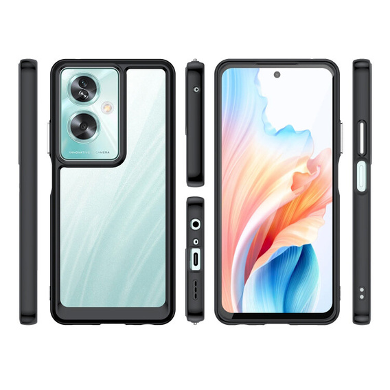 Obal na mobil pre Oppo A79 5G, Fusion Hybrid, transparentné / čierne