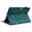 Obal na mobil pre Samsung Galaxy Tab S9, Wallet Pen Slot, zelený