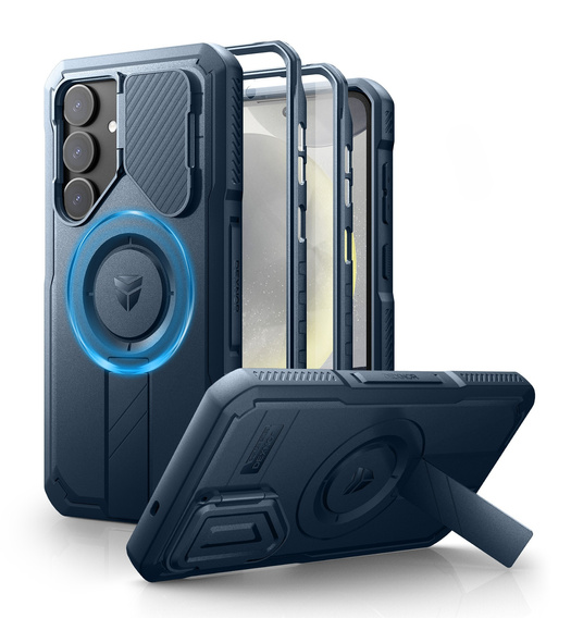 Obrnené puzdro pre Samsung Galaxy S25+ Plus, Dexnor CamProtect MagSafe, modré (dva rámčeky)