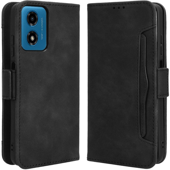 Klapkové puzdro pre Motorola Moto E14, Card Slot, čierne