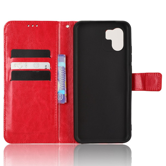 Klapkové puzdro pre Xiaomi Redmi A1 4G / A2 4G, Crazy Horse Wallet, červené