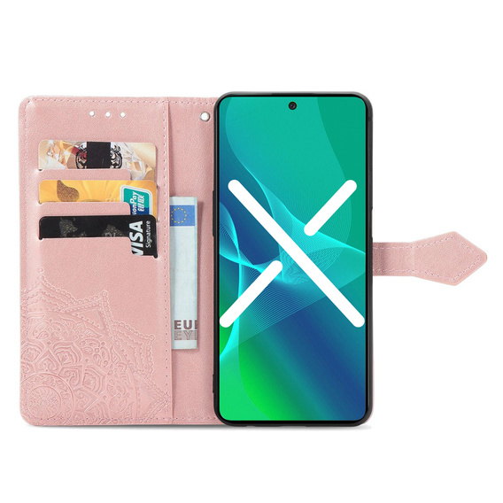 Klapkové puzdro pre Samsung Galaxy M53 5G, Mandala, ružové rose gold
