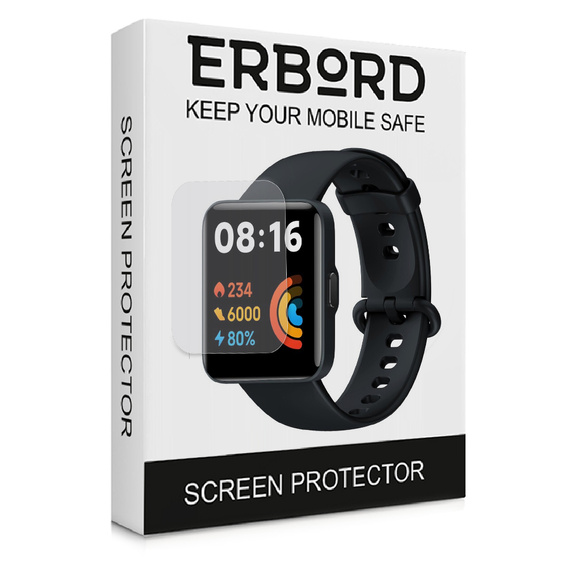 3x ERBORD Hydrogélová fólia pre Xiaomi Redmi Watch 2 Lite