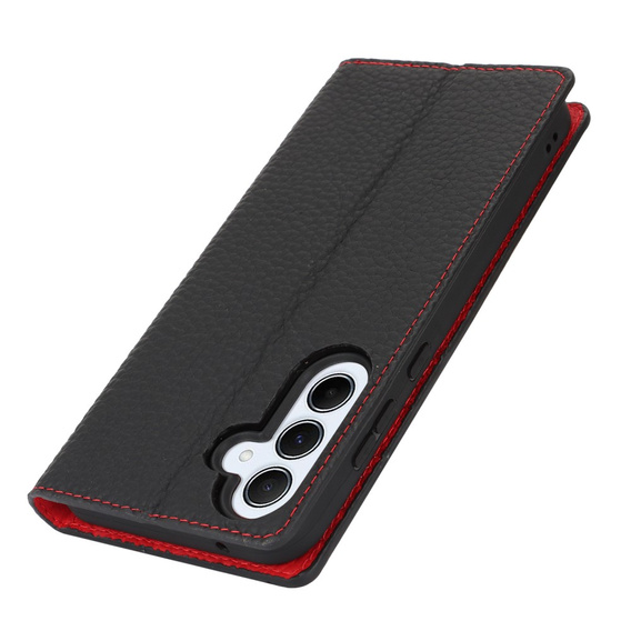 Klapkové puzdro pre Samsung Galaxy S24 FE, Litchi Skin Grain, čierne