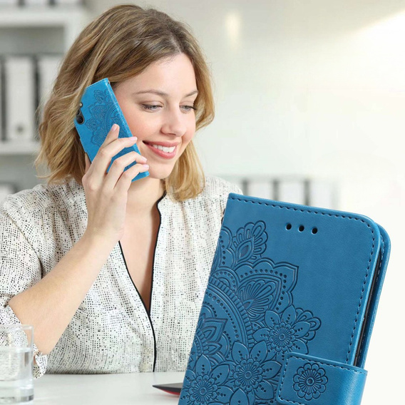 Klapkové puzdro pre Samsung Galaxy A14 4G/5G, Mandala Flower, modré