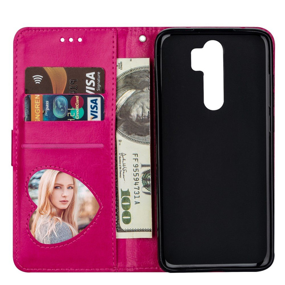 Klapkové puzdro pre Xiaomi Redmi Note 8 Pro, Wallet Zippered, ružové