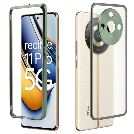Puzdro pre Realme 11 Pro 5G / Pro+ 5G, Frame Case, zelený