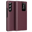Flipové puzdro pre Samsung Z Fold5 5G, Smart View Wallet, bordové