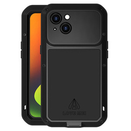 Love Mei Obal na mobil pre iPhone 14, armored with glass, čierne