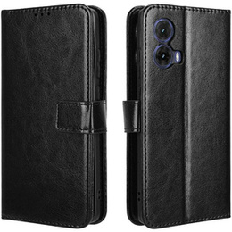 Klapkové puzdro pre Motorola Moto G85, Crazy Horse Wallet, čierne