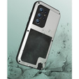Love Mei Obal na mobil pre Samsung Galaxy S22 Ultra, armored without glass, strieborné