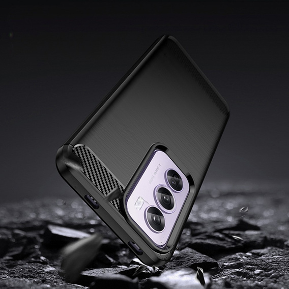 Obal na mobil pre Oppo Reno 12 Pro, Carbon, čierne
