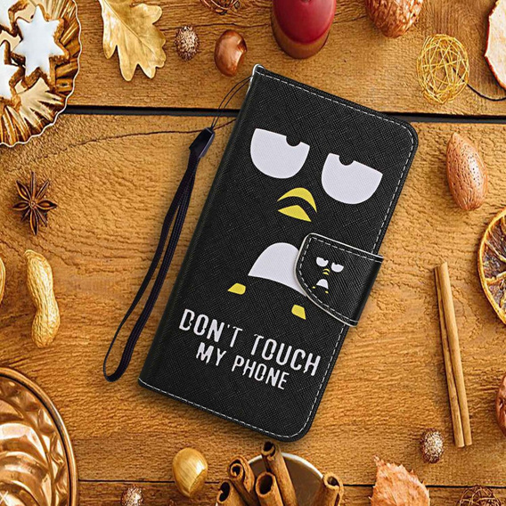 Klapkové puzdro pre Xiaomi Redmi 13C / Poco C65, Wallet, Don't Touch My Phone, čierne
