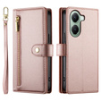 Klapkové puzdro pre Xiaomi Poco X7 Pro 5G, Wallet Zipper Pocket, ružové