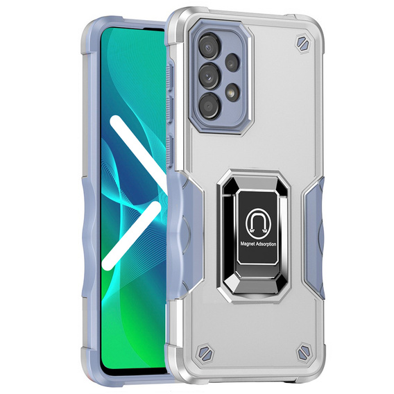 Obal na mobil pre Samsung Galaxy A33 5G, Dual-Layer Armor, strieborné