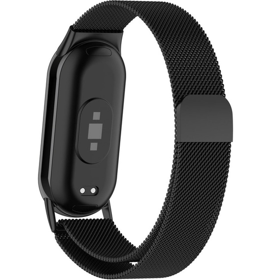 Milánsky náramok s puzdrom pre Xiaomi Smart Band 10 / 9 / 8, čierny