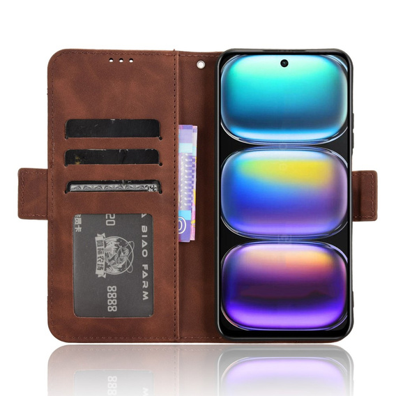 Klapkové puzdro pre Infinix Hot 50 4G, Card Slot, hnedé