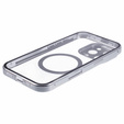 Magnetické puzdro Dual Glass MagSafe pre iPhone 16 Pro Max, strieborné