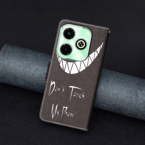 Klapkové puzdro pre Infinix Hot 40i, Wallet, Don't Touch My Phone čierne