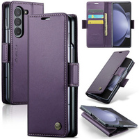 CASEME flipové puzdro pre Samsung Galaxy Z Fold6 5G, Litchi Wallet, fialové