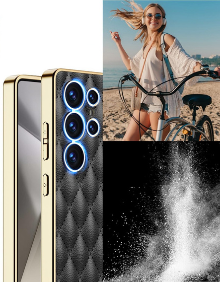 Puzdro pre Samsung Galaxy S25 Ultra, Leather Rhombus, čierne