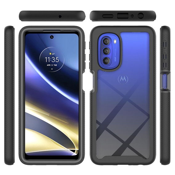 Puzdro pre Motorola Moto G51 5G, Shockproof, s fóliou, modré