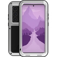 Love Mei Obal na mobil pre Samsung Galaxy S24 Ultra, armored without glass, sivé