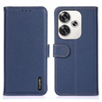 KHAZNEH RFID puzdro pre Xiaomi Poco F6, Litchi Texture, modré