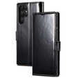 Klapkové puzdro pre Samsung Galaxy S23 Ultra, ERBORD Waxy Wallet, čierne