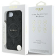 GUESS Obal na mobil pre iPhone 16E, 4G Ring Classic Logo, čierne