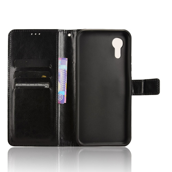 Klapkové puzdro pre Samsung Galaxy Xcover 7, Crazy Horse Wallet, čierne