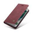 CASEME puzdro pre iPhone 7/8/SE 2020/SE 2022, Leather Wallet Case, bordové