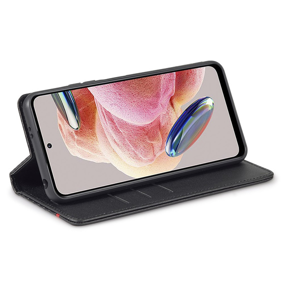 Klapkové puzdro pre Xiaomi Redmi Note 12 4G, Carbon LC.IMEEKE, čierne