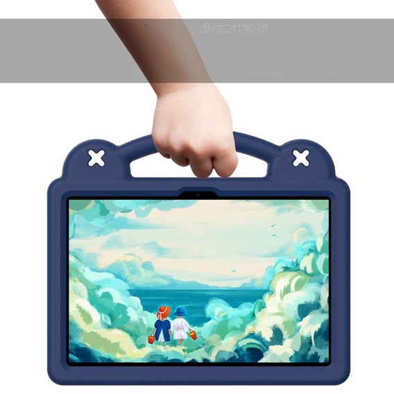 Detské puzdro pre Lenovo Tab TB311FU, Cute Patterns, so stojanom, tmavomodré