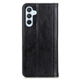 Obal na mobil pre Samsung Galaxy A35 5G, Wallet Litchi Leather, čierne