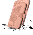 Klapkové puzdro pre Xiaomi Poco F7 Ultra, Butterfly, ružové rose gold