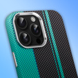 Puzdro pre iPhone 16 Pro Max, Carbon Fiber MagSafe, čierna / modrá